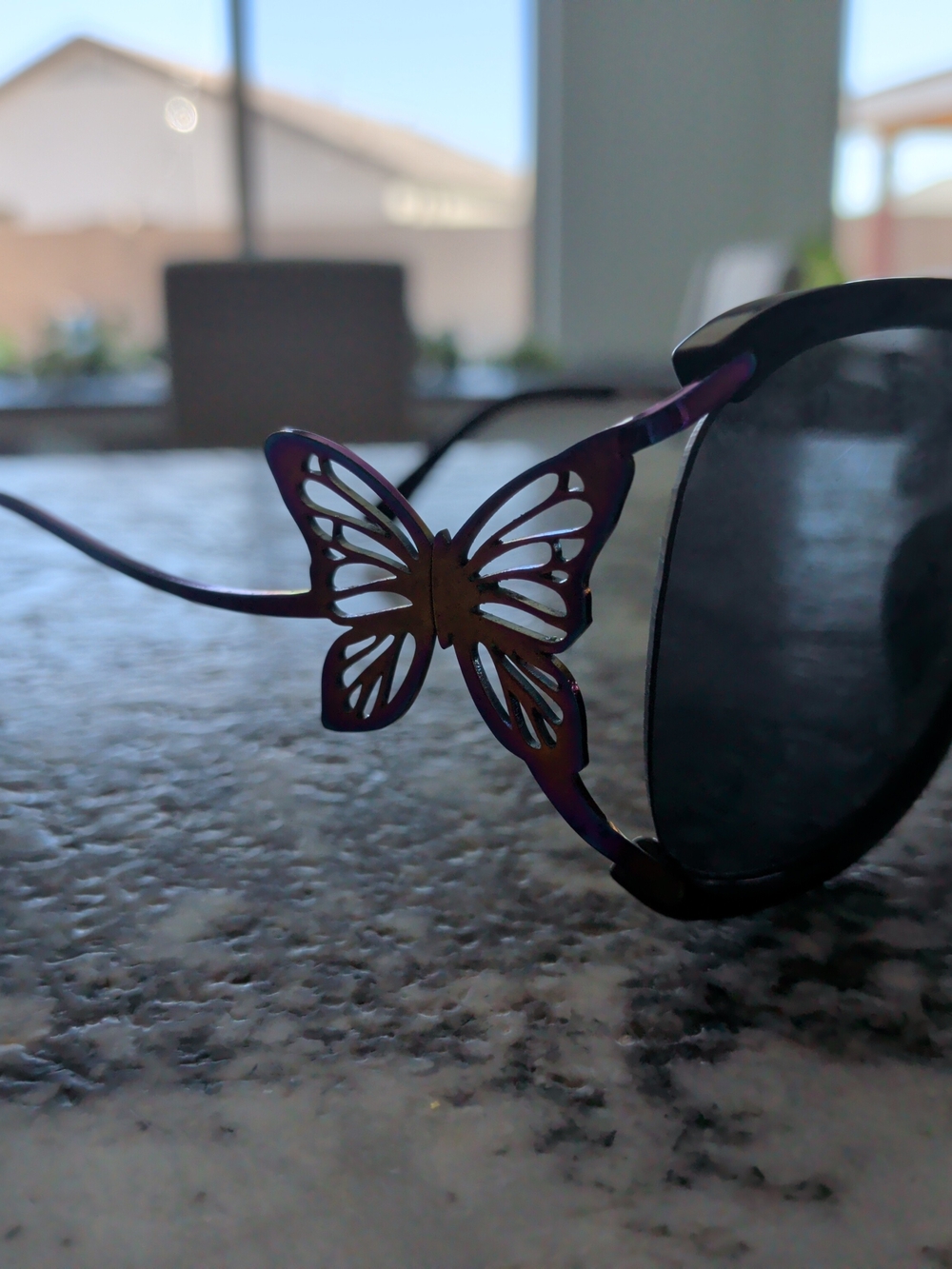 Betsey Johnson Black Women's Butterfly Accent Sunglasses